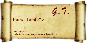 Gera Teréz névjegykártya